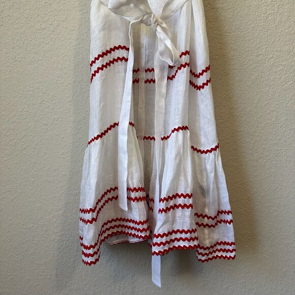 LISA MARIE FERNANDEZ Mira Ruffled Off-The-Shoulder Maxi Dress White - Picture 5 of 16